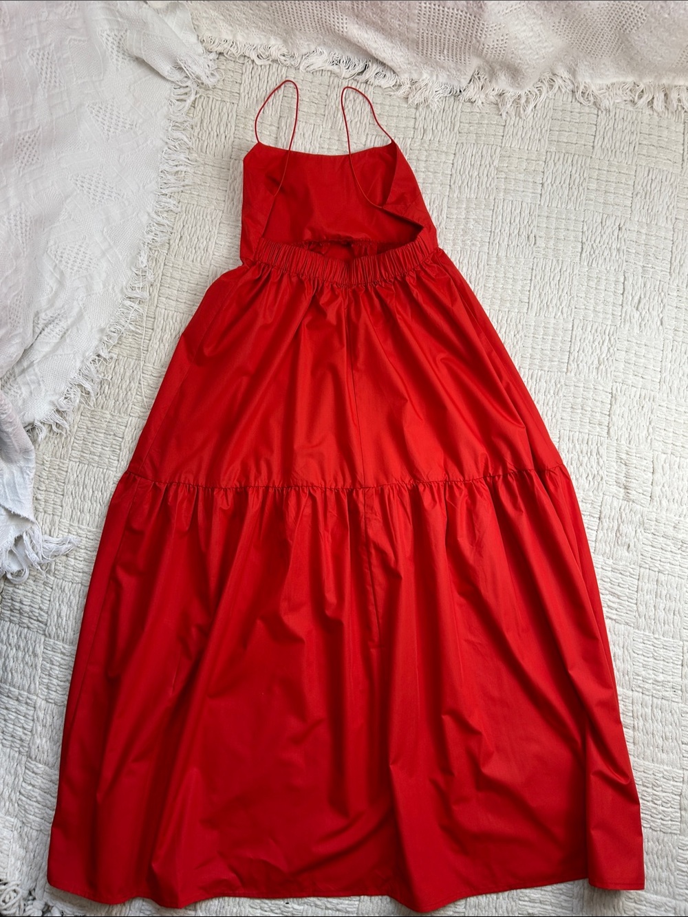 NWT Commense Solid Backless Long Dress Red Small - Picture 5 of 8